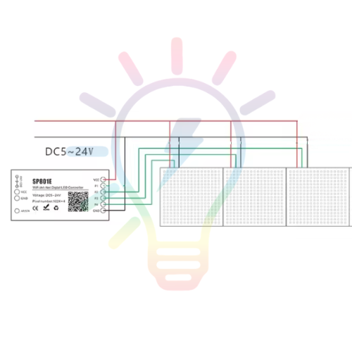 Controlador Pixel Wifi 5-24V