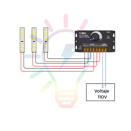 Controlador Dimmer Perilla 110V